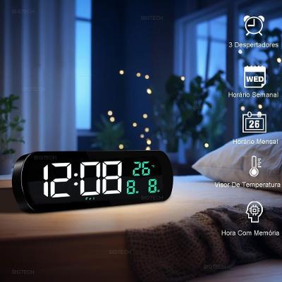 Relógio Digital Led Pro – Design Slim &amp; Multifuncional - Tudo Em Caixa
