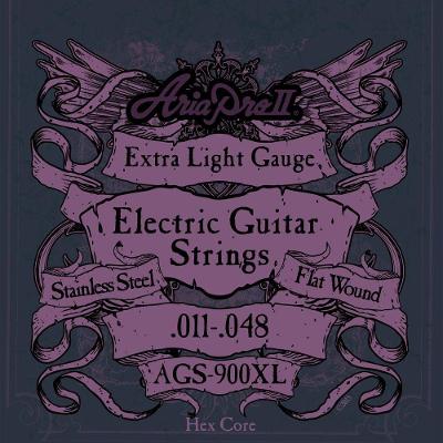 Encordoamento para Guitarra Flat Wound AGS900XL Timbre Aveludado Aria Guitars