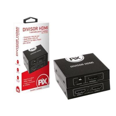 Divisor Hdmi 1.3 1 Entrada X 2 Saídas Preto Pix