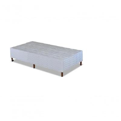 Cama Box Base Solteiro Paropas 88x188 Estrutura de Madeira Revestida Branco