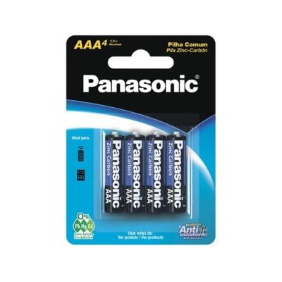 Pilha Comum AAA Super Hyper para Eletrônicos de Baixo Consumo com 4 Unidades Panasonic
