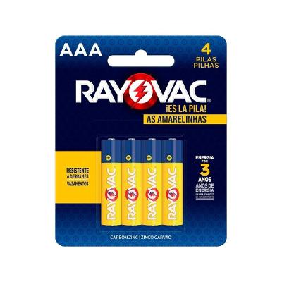 Pilha Comum AAA de Zinco para Aparelhos de Baixo Consumo Cartela com 4 Unidades Rayovac