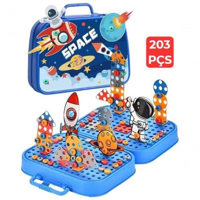 Kit Educativo de Montagem com Maleta Tema Espacial Coordenação Motora