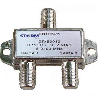 Divisor de Satélite Storm 1-2 5-2400 Mhz DEZ-10 para Distribuição de Sinal em Banda C com Conectores F