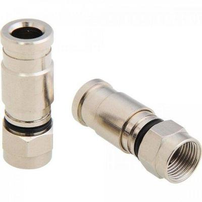 Conector F de Compressão RG59 Storm CFMP0001 para Transmissão de Imagem e Som Metal Niquelado