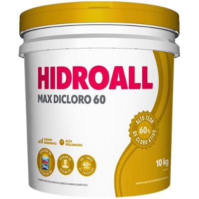 Cloro Estabilizado Max Dicloro 60% Ação Prolongada 10kg Hidroall do Brasil