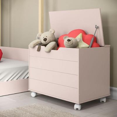 Baú Infantil Baú Caixa de Brinquedos Toys MDP 70CM Rosa Casah