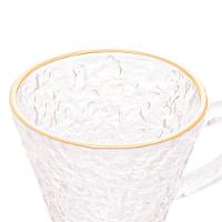 Xícara De Café Petra Cristal Com Pires E Borda Dourada 70ml - 3