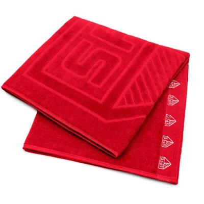 Toalha de Banho Jacquard Veludo Futebol São Paulo 70x140CM 100% Algodão 440g-m2 Vermelho