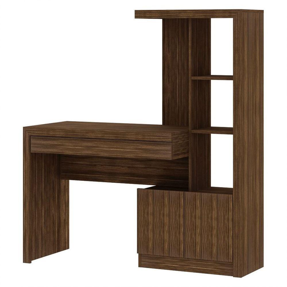 Estante Escrivaninha 1 Porta 2 Gavetas Me4143 Nogal - 3