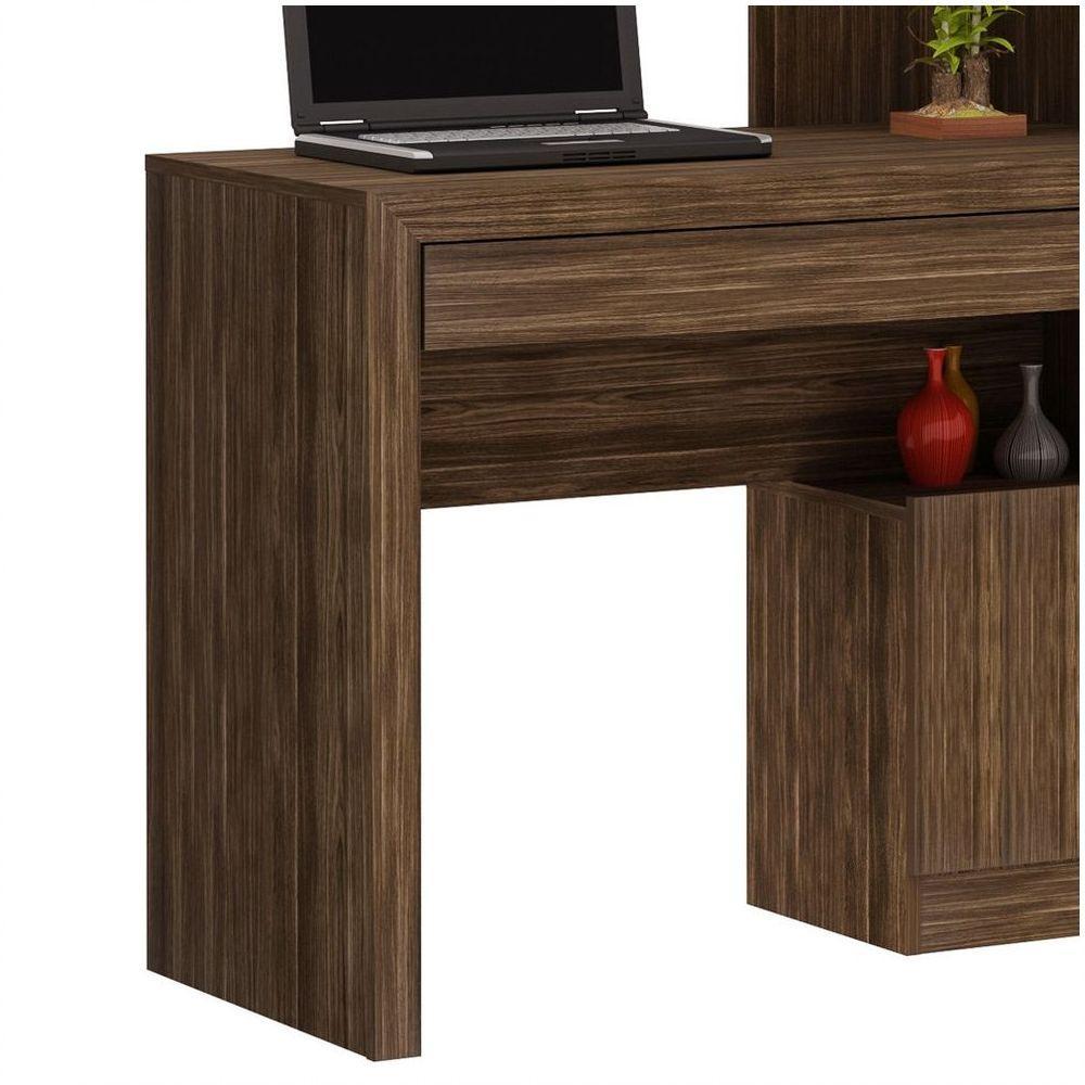 Estante Escrivaninha 1 Porta 2 Gavetas Me4143 Nogal - 5