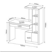 Estante Escrivaninha 1 Porta 2 Gavetas Me4143 Nogal