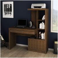 Estante Escrivaninha 1 Porta 2 Gavetas Me4143 Nogal - 10