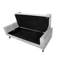 Recamier Baú Félix Solteiro 120 Cm Suede - Doce Sonho Móveis Cinza - 2