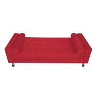 Recamier Baú Félix Solteiro 100 Cm Suede - Doce Sonho Móveis Vermelho - 7