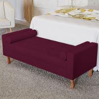 Recamier Baú Félix Solteiro 100 Cm Suede - Doce Sonho Móveis Bordô - 5