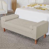 Recamier Baú Félix Solteiro 100 Cm Suede - Doce Sonho Móveis Bege - 8