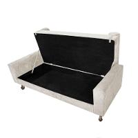 Recamier Baú Félix Solteiro 100 Cm Suede - Doce Sonho Móveis Bege - 3