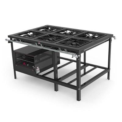 Fogão Industrial a Gás Progás PMD-600 F 6 Queimadores Duplos com Forno Ferro Fundido