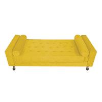 Recamier Baú Félix Solteiro 100 Cm Suede - Doce Sonho Móveis Amarelo