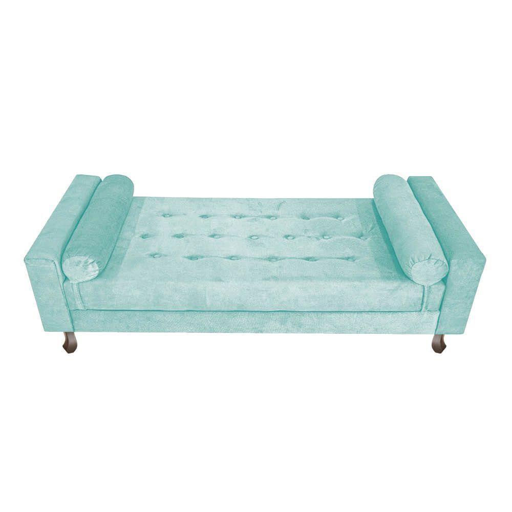 Recamier Baú Félix Solteiro 90 Cm Suede - Doce Sonho Móveis Azul Tiffany - 4