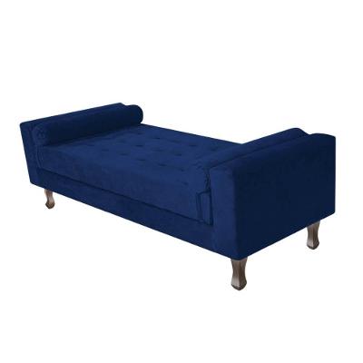 Recamier Baú Félix Solteiro 195 Cm Suede - Doce Sonho Móveis Azul Marinho