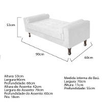 Recamier Baú Félix Solteiro 90 Cm Corano - Doce Sonho Móveis Branco - 2