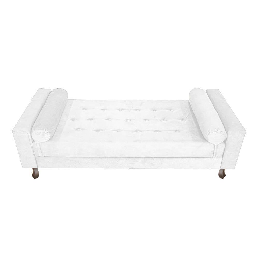 Recamier Baú Félix Solteiro 195 Cm Suede - Doce Sonho Móveis Branco - 8