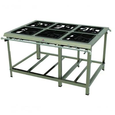 Fogão Industrial a Gás Progás PMDI-600 E Inox 6 Queimadores Duplos Ferro Fundido