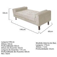 Recamier Baú Félix Solteiro 195 Cm Suede - Doce Sonho Móveis Bege - 2
