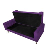 Recamier Baú Félix Solteiro 195 Cm Suede - Doce Sonho Móveis Roxo - 3