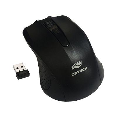 Mouse sem Fio M-w20bk com Sensor Óptico Até 1000 DPI Preto C3tech