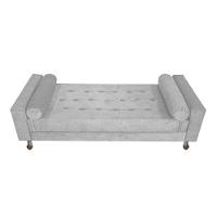 Recamier Baú Félix Solteiro 90 Cm Suede - Doce Sonho Móveis Cinza