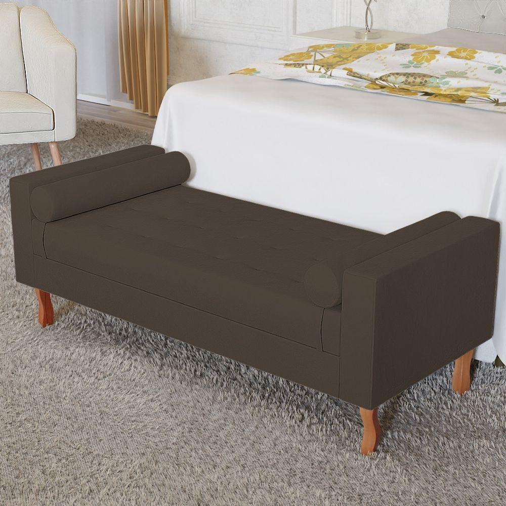 Recamier Baú Félix Solteiro 90 Cm Suede - Doce Sonho Móveis Marrom - 5
