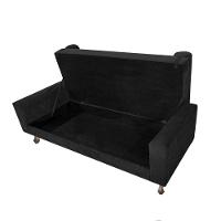 Recamier Baú Félix Solteiro 160 Cm Suede - Doce Sonho Móveis Preto - 3