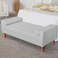 Recamier Baú Félix Solteiro 160 Cm Suede - Doce Sonho Móveis Branco - 5