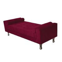 Recamier Baú Félix Solteiro 160 Cm Suede - Doce Sonho Móveis Bordô - 10