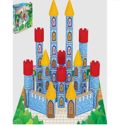 Bloco de Montar Castelo dos Engenheiros Pedagógico com 54 Peças Amadeirado Yeet
