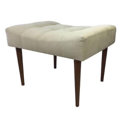 Puff S04 Classic Requinte Capitonê Pés Palito Suede Marrom D'Rossi