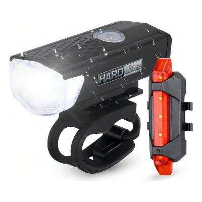 Kit de Iluminação para Bicicleta Farol e Lanterna LED USB Recarregável Branco