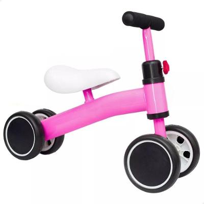 Bicicleta Infantil sem Pedal 4 Rodas Estímulo ao Equilíbrio Rosa