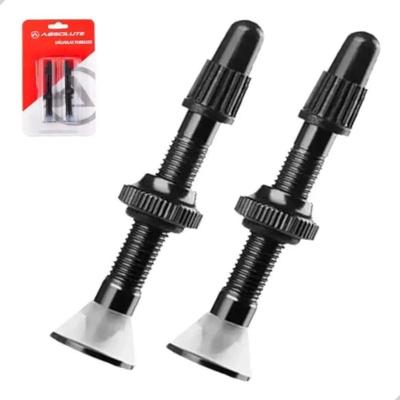 Par Válvulas Tubeless Presta Alumínio Núcleo Removível 48MM Cinza Absolute