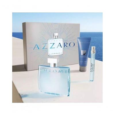 Kit Perfume Azzaro Chrome Masculino Eau de Toilette Cítrico Aromático 100ML + 75ML + 10ML