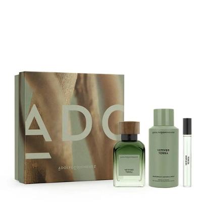 Kit Perfume Vetiver Terra Masculino Eau de Parfum Terrosa 120ML + Desodorante 150ML Adolfo Dominguez