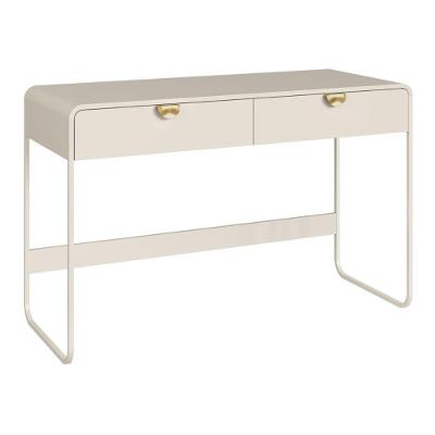 Escrivaninha Retangular 28067 Contemporâneo 2 Gavetas MDP-MDF 125CM Off White
