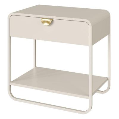 Mesa de Cabeceira 28061 1 Gaveta MDP Contemporâneo Off White Artesano