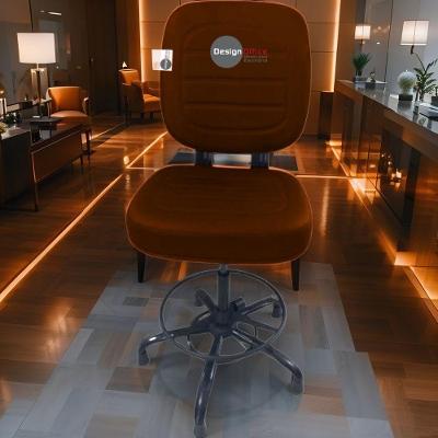 Cadeira Linha Plus Size Diretor com Revestimento em Couro Sintético Base Giratória Ajustável Marrom
