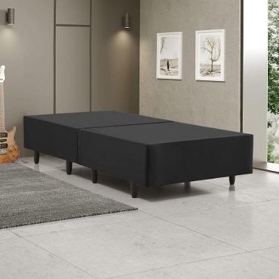 Cama Box Solteiro Base Box Dobrável Madeira Compacto Preto Mobigu