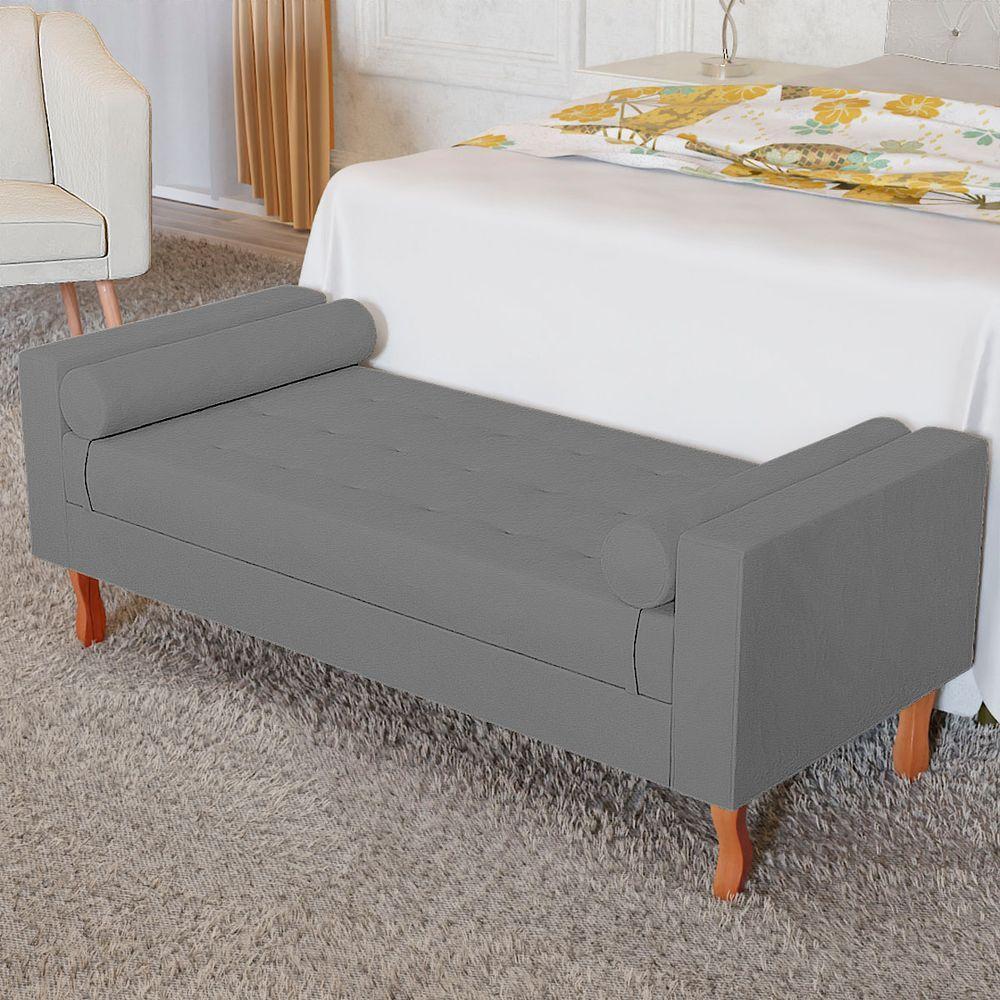 Recamier Baú Félix Solteiro 160 Cm Corano - Doce Sonho Móveis Cinza - 5