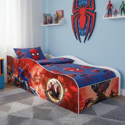 Cama Infantil Spider com Grade de Proteção MDF Amarelo Mobigu